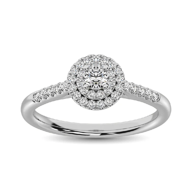 Ladies wedding rings with claw brilliance -Diamond 1/3 Ct.Tw. Engagement Ring in 10K White Gold