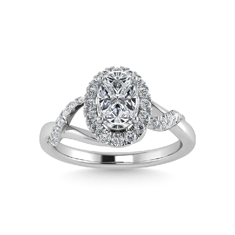 Ladies wedding rings with faith settings -Diamond 1/2 Ct.Tw. Engagement Ring in 14K White Gold