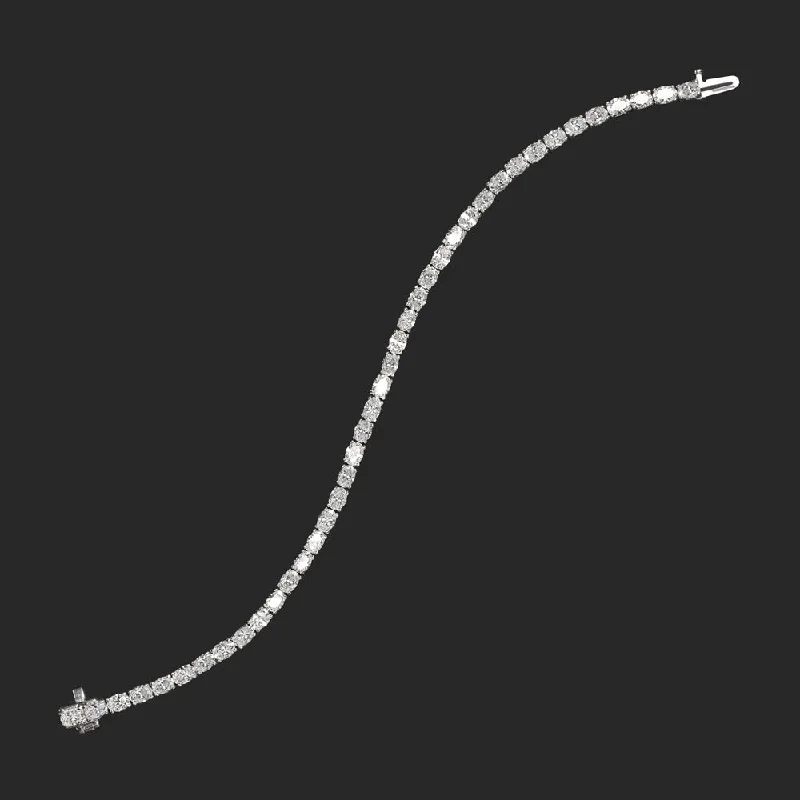 ladies-minimalist-leather-wrap-bracelets-LAB CREATED DIAMOND TENNIS BRACELET OVAL SHAPE CUT 7.75ct CLASSIC 14k WHITE GOLD