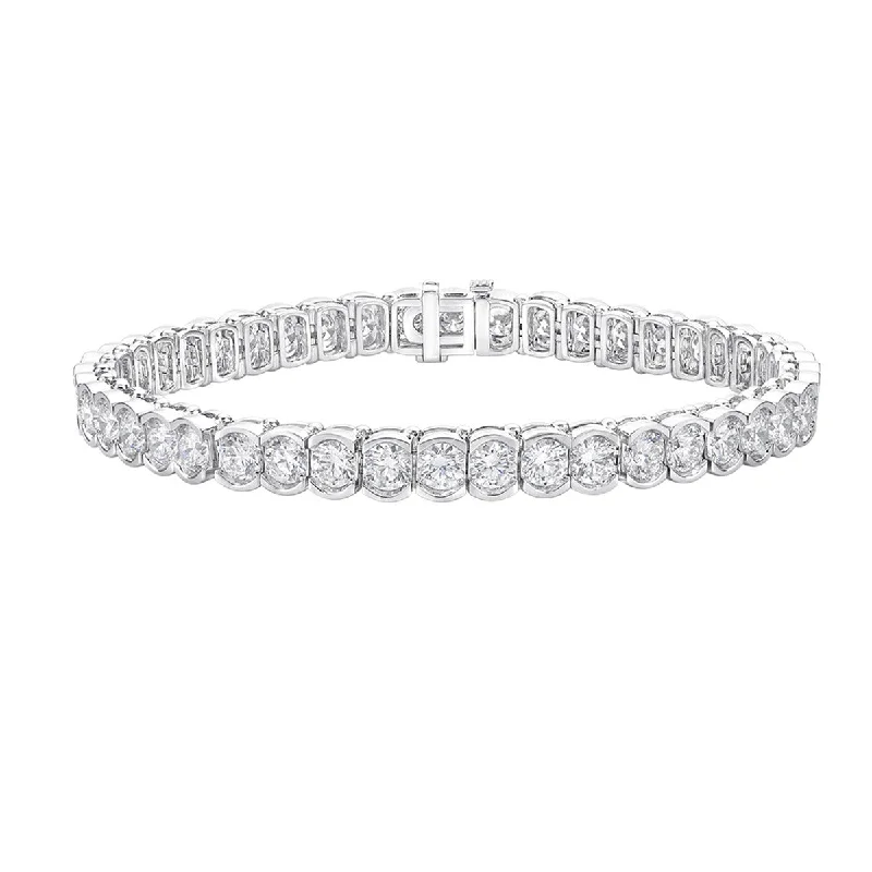 ladies-cross-hinged-bangle-bracelets-Oval Illusion Diamond Bracelet