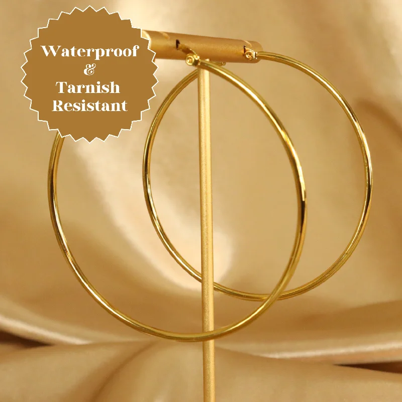 Ladies earrings with burst elegance -Zainab (18ct gold plated) Stainless steel Hoop Earrings