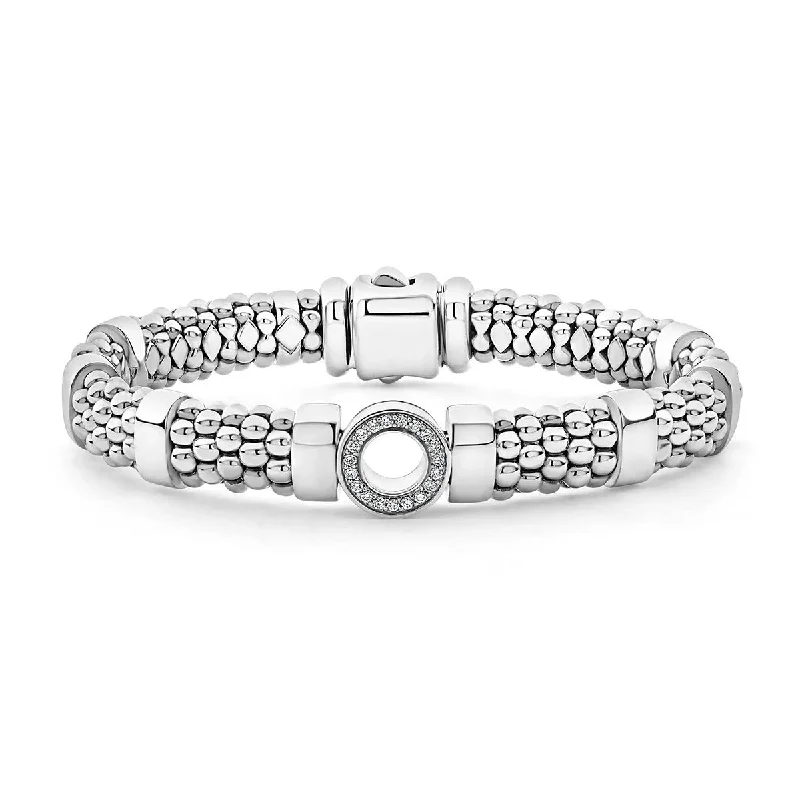 ladies-custom-slider-bracelets-Single Station Diamond Circle Caviar Bracelet