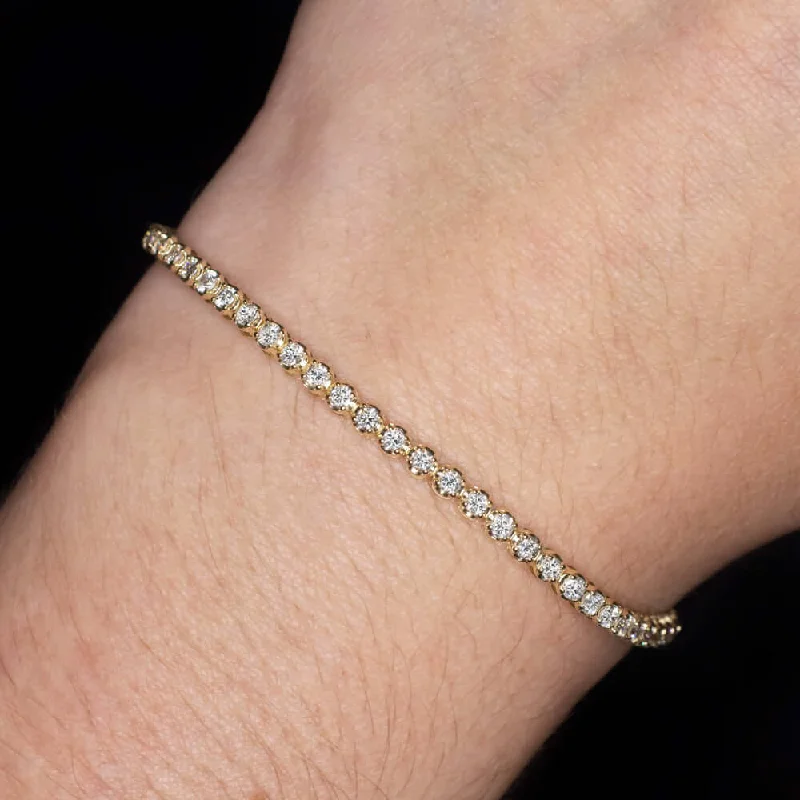 ladies-rose-gold-adjustable-cuff-bracelets-2ct VERY GOOD CUT DIAMOND TENNIS BRACELET YELLOW GOLD ROUND BRILLIANT CLASSIC