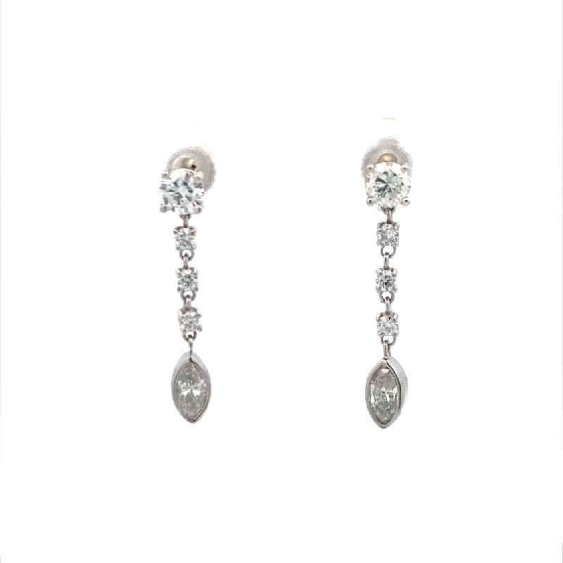 Ladies earrings fun shine -3/4 CTW Diamond Droplet Earrings in White Gold by B&C