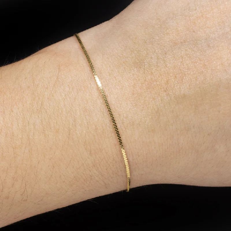 ladies-ethnic-chain-link-bracelets-SOLID 14k YELLOW GOLD S LINK CHAIN BRACELET CLASSIC THIN DAINTY EVERYDAY JEWELRY