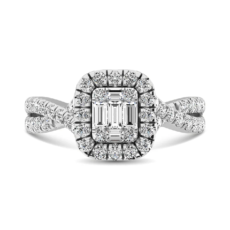 Ladies wedding rings for reunion vows -Diamond 7/8 Ct.Tw. Engagement Ring in 14K White Gold