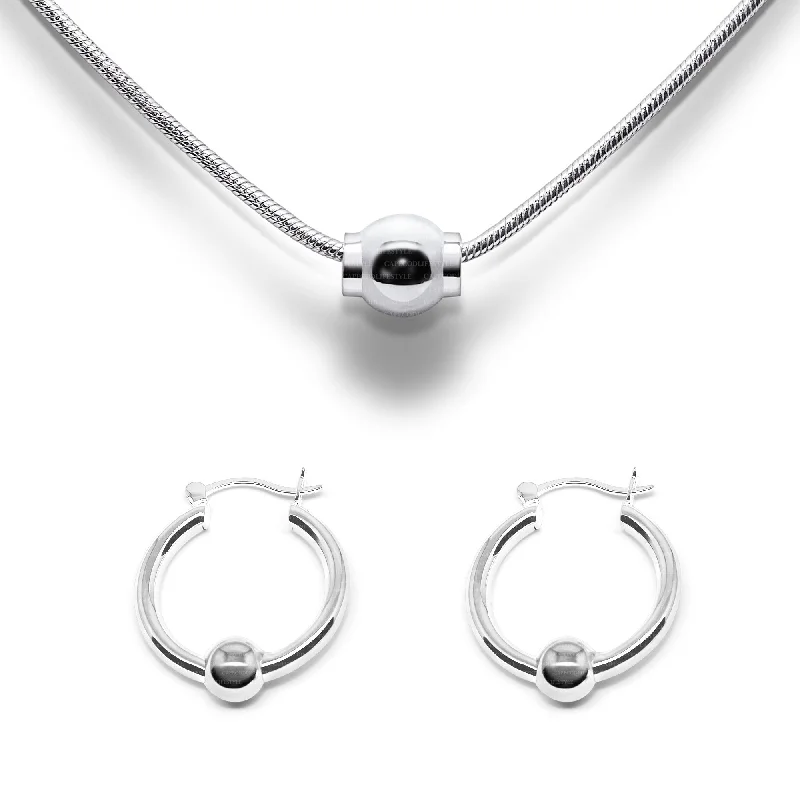 Ladies earrings weathered elegance -Cape Cod Necklace & Earrings Set - 925 Sterling Silver