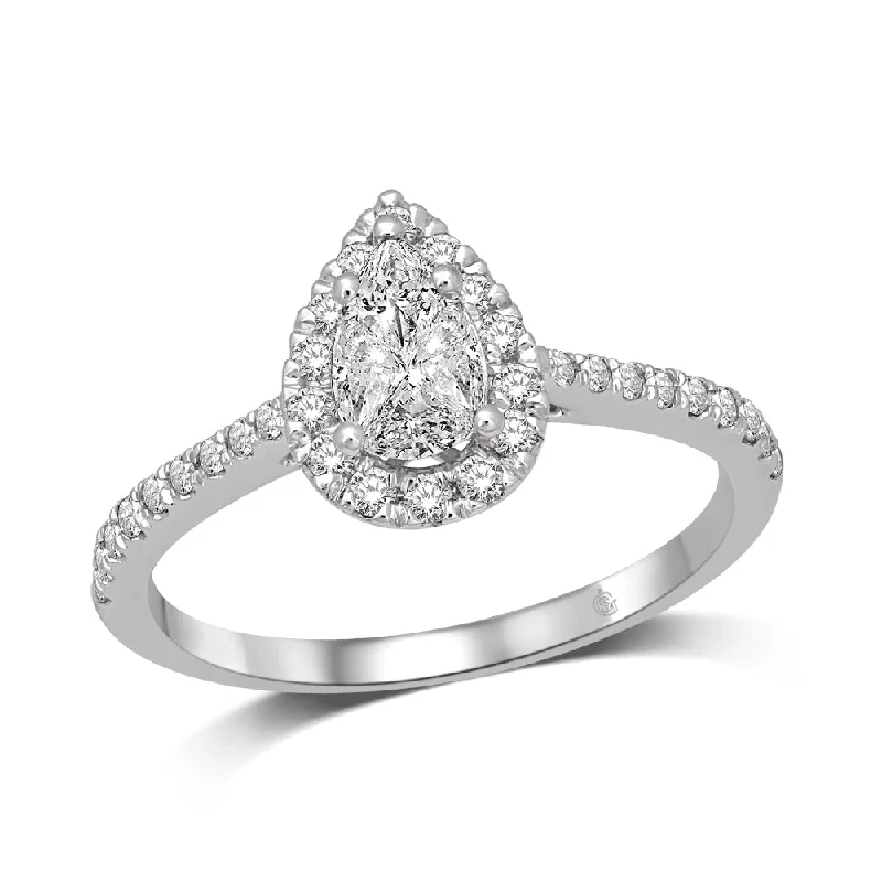 Ladies wedding rings with gate brilliance -14K White Gold 5/8 Ct.Tw.Diamond Engagement Ring