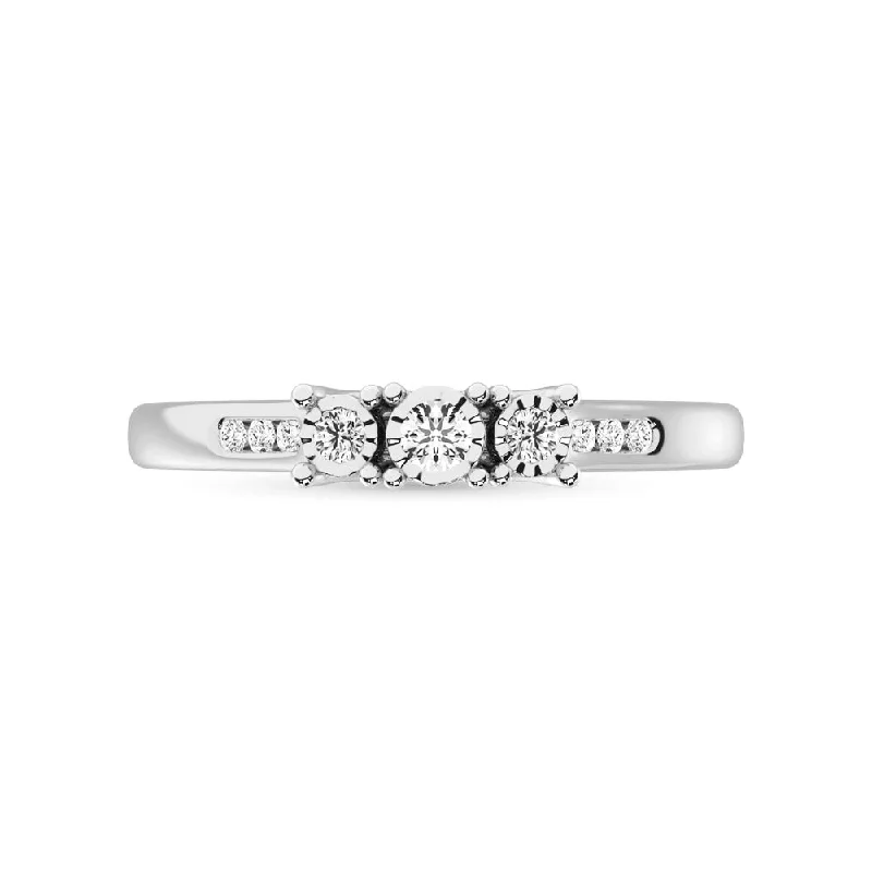 Ladies wedding rings with love inscriptions -10K White Gold 1/4 Ct.Tw Diamond Engagement Ring