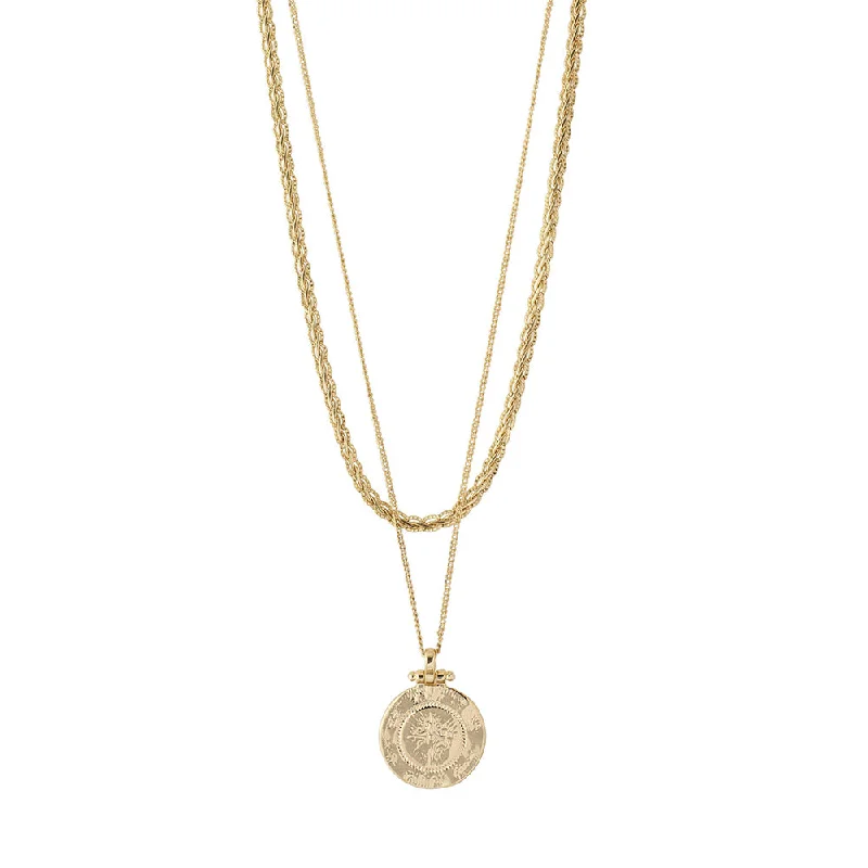 ladies-party-figaro-chain-necklaces-Nomad Gold Plated Necklace